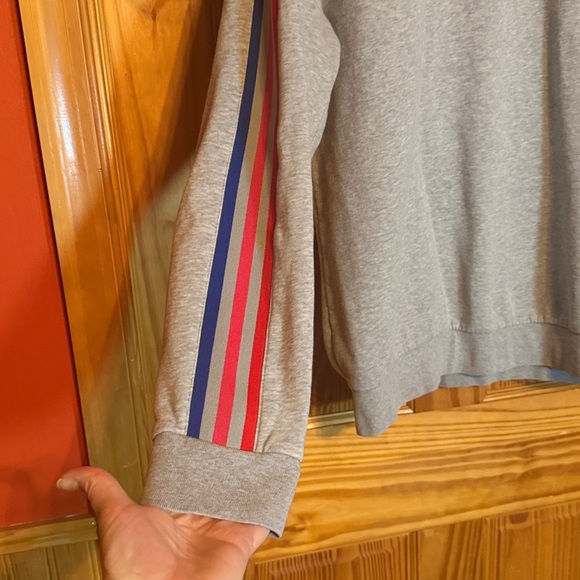 Adidas Men's Originals 3D Trefoil 3-Stripe Crewneck Sweatshirt Grey Size Medium - Picture 9 of 11